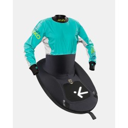 Jupe anorak de kayak slalom Black Mamba manches longues de la marque Hiko turquoise